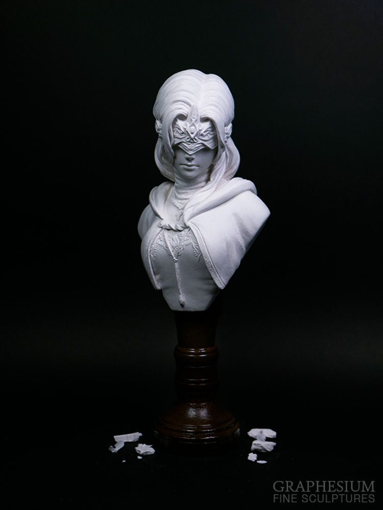 Handmade stone Fire Keeper (Dark Souls 3) sculpture / statue / figure by Robin, Graphesium Fine Sculptures (@gsculpt)